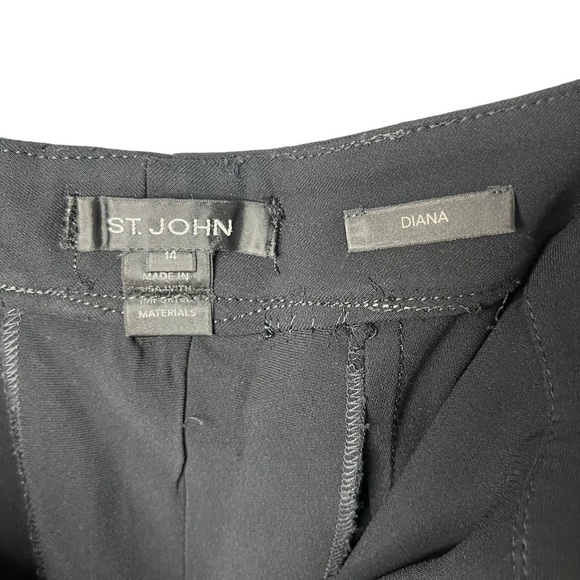 St John Crepe Marocain Straight Leg Diana Pant Black Size 14 - Picture 4 of 6